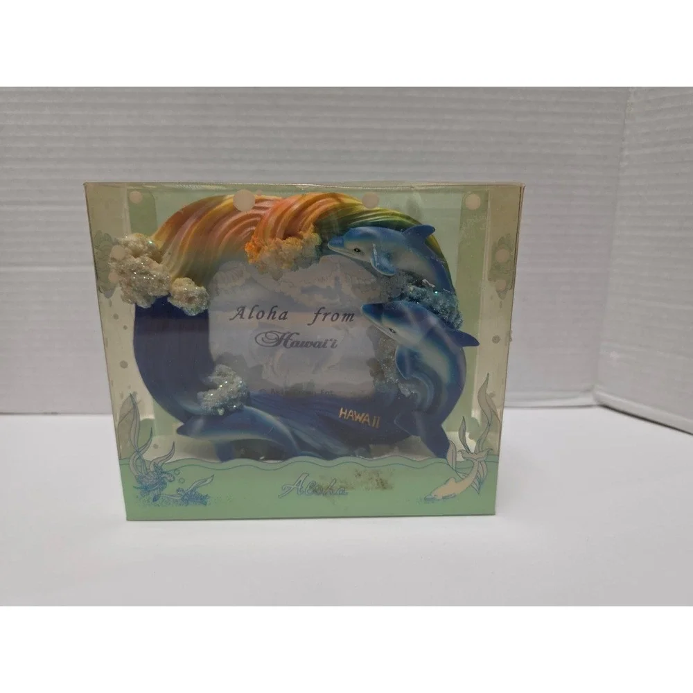 Aloha From Hawaii ceramic 3D‎ dolphin photo frame picture